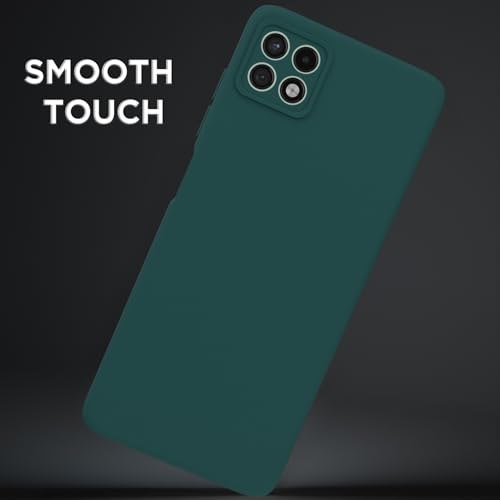 Image of Outlouders Back Cover for Samsung Galaxy A22 5G / F42 5G | Camera Protection | Durable Soft Matte Silicone Bumper Case (Green)
