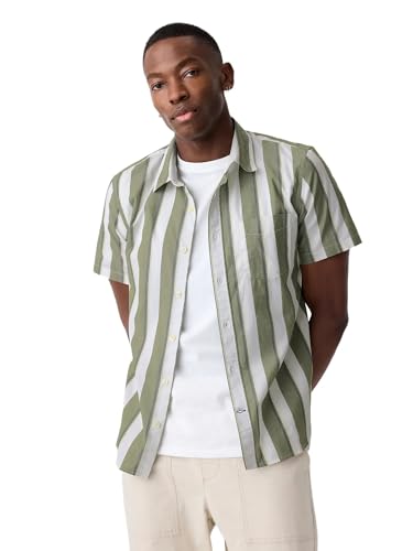 GAP Mens Slim Fit Stretch Poplin Short Sleeve Shirt