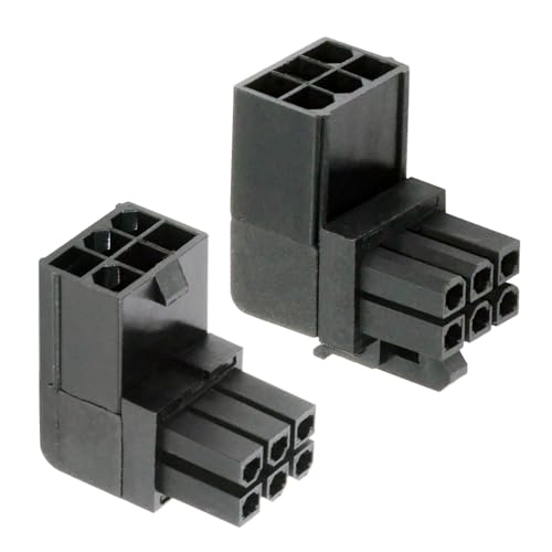 Adaptador de conector ATX 6Pin macho a hembra ángulo 90° x2 miniatura 1