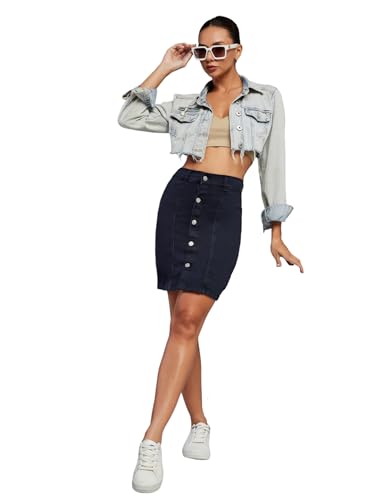 Image of Dolce Crudo Women's Flared High-Rise Stretchable Denim Maxi Skirt
