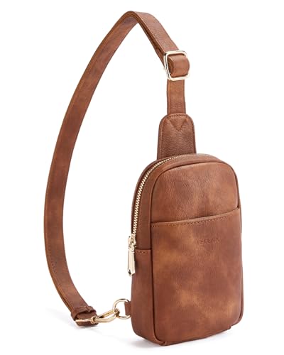 Telena Crossbody Bags for Women Leather Cross Body Sling Bag for Woman Travel Mocha Brown