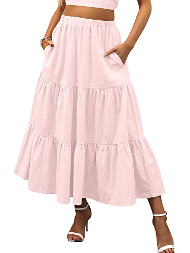 ANRABESS Women’s Summer Boho Flowy Swing Tiered A-Line Maxi Skirt...