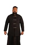 The Medieval Shop Thick Padded Gambeson Coat Aketon Jacket Armor, Black - Small