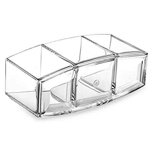 Organizadores de cosméticos 3 Agujeros acrílico Transparente Cepillo de Maquillaje Herramienta cosmética Caja de almacenaje para Maquillaje Soporte de Cepillo Organizador de Mesa herramient