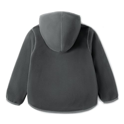 Image of Boys Girls Polar Fleece Jacket with Hood Toddler Coat 2-12 Years