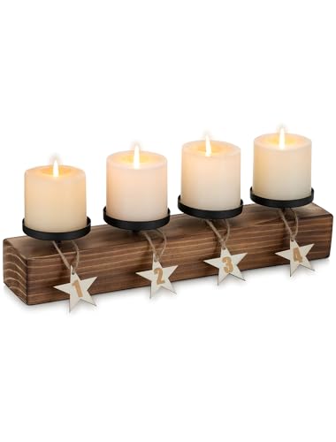 Romadedi Adventskranz Holz Modern Länglich: Kerzenhalter aus Massivem...