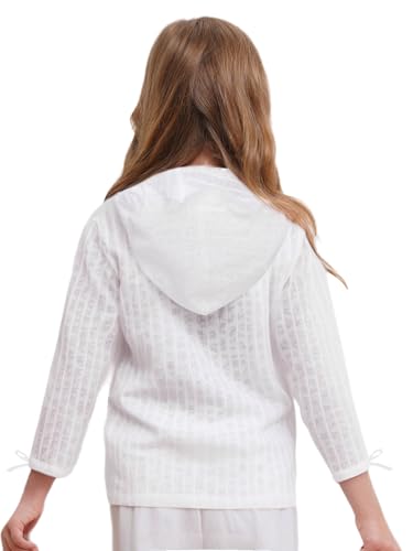 Little Girls Lightweight Jacket Long Sleeve Sun Protection Hoodie Top Button DownOutwear2