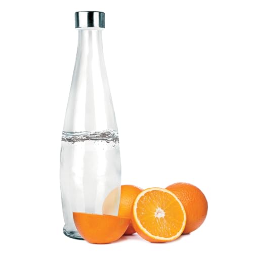 Tuut Garrafa Acqua para Água em Vidro com Tampa Inox 1L – Hermética e Fácil Limpeza