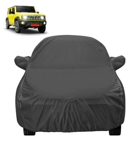 Image of Auto Hub Car Cover Compatible with Maruti Jimny with Mirror Pocket, Dustproof, Heat Resistant, Triple Stitched, Jimny Car Cover- Grey