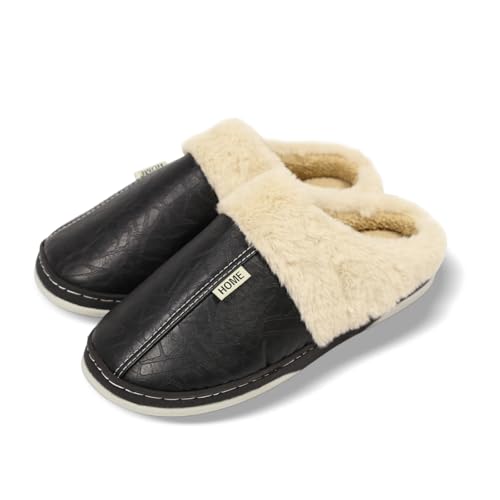 BEMMY Pantufas Masculinas, Chinelo de Algodão Impermeáveis, Macias e Felpudas, Antiderrapantes e Aconchegantes. (Recomendamos escolher um tamanho maior.)