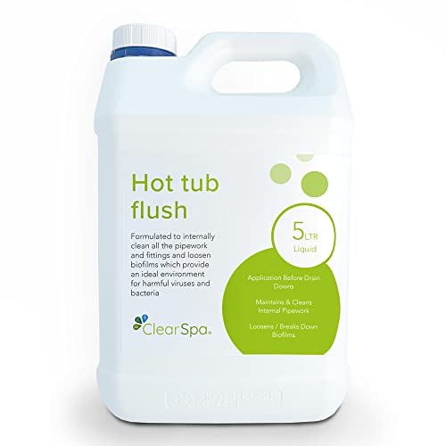 ClearSpa Hot Tub Flush 5L - Spa System Flush 5ltr Hot Tub Flush Cleaner - breaks down and removes biofilm build up dirt oils unpleasant smells from your internal spa & hot tub pipes