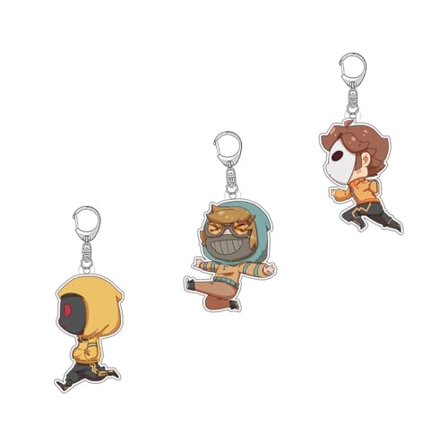 Yannasa Anime Keychain Anime Creepy Keychains Cosplay Acrylic Pendant Accessories Gift 3pcs for Men