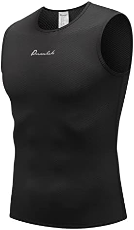 Przewalski Men’s Sleeveless Cycling Undershirt Quick Dry Bike Base Layer Vests Breathable Bicycle Jerseys Biking Tank Tops