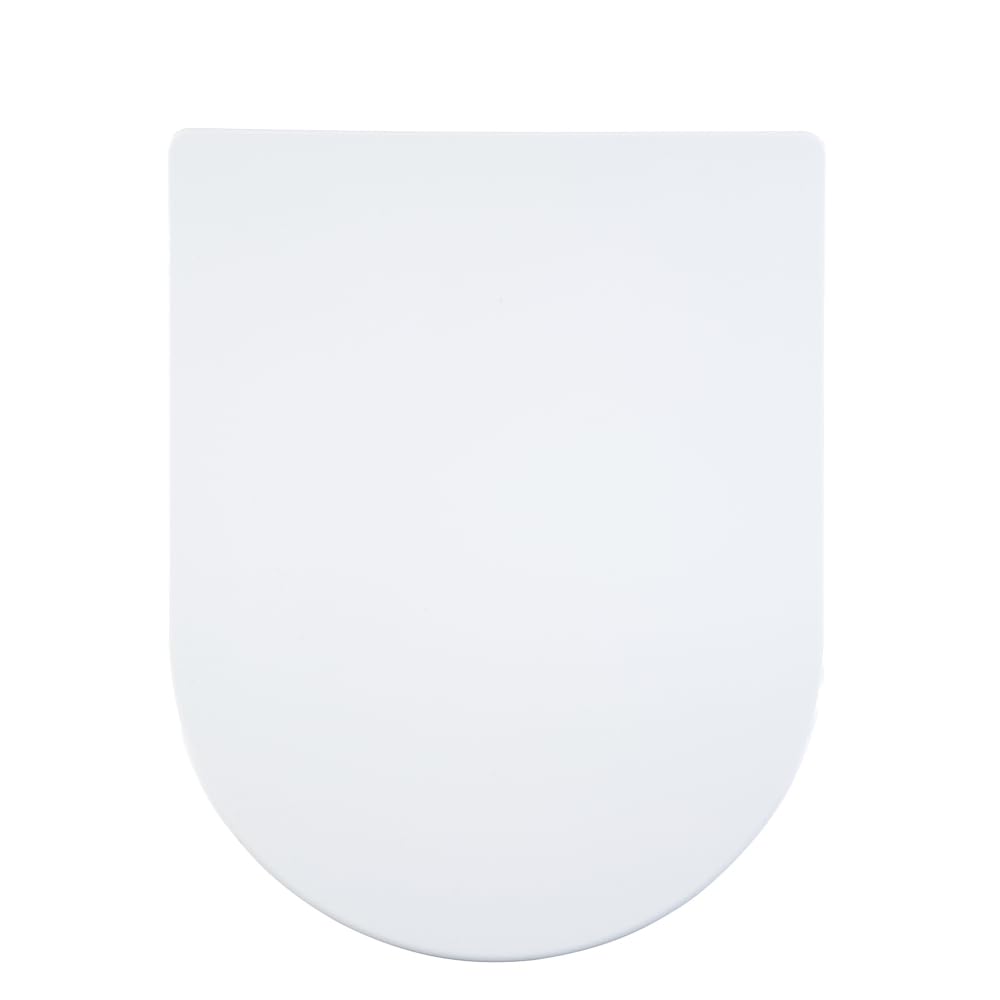 Luxury Duroplast Toilet Seat – Strong and Durable - D Shaped, Soft Close - Ceramic Appearance - Scratch Resistant - Dual Button Hinge Release - Click, Lift & Clean Technology (White)