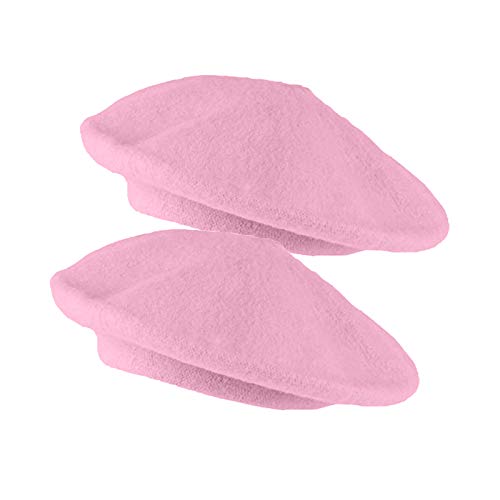 French Beret Hat - Wool Blend Beret Beanie Caps for Women Girls Lady Artist Painter Fancy Dress Costumes 2 PCE(Pink2)