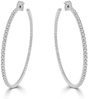 ARIA + ME Lightweight Crystal 14K Gold Plated Hoop Earring, LARGE -2.25"