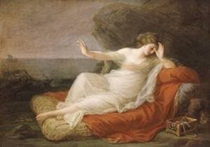 Peinture à l'huile Ariadne Abandoned xTheseus Angelica Kauffman 12x16