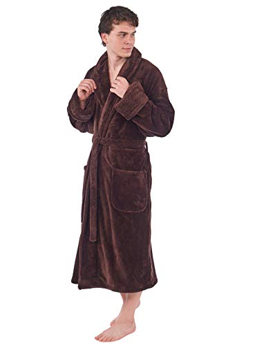 Luxurious Men's Shawl Collar Fleece Bathrobe3