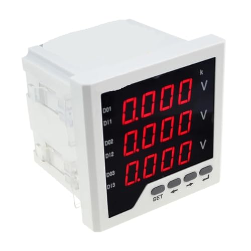 Compteur de puissance triphasé 96x96mm avec affichage numérique et voltmètre AC