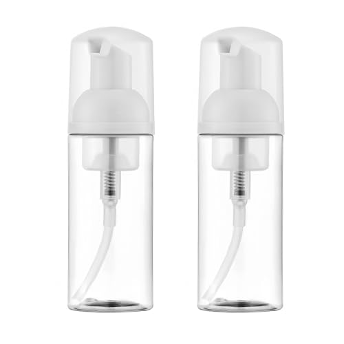2Pcs Foaming Soap Dispenser, Travel Pump Bottles for Toiletries, Foam Pump Bottle, Not Resistant to High Temperatures, Suitable for Travel Size Hand Soap, Shower Gel, Shampoo, Cleansing Mousse, Etc.