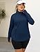 LOMON Women's Plus Size Long Sleeve Shirts UPF 50+ Sun Protection Quick Dry Hiking Oversize UV Shirts for Women（Navy Blue,XXL）