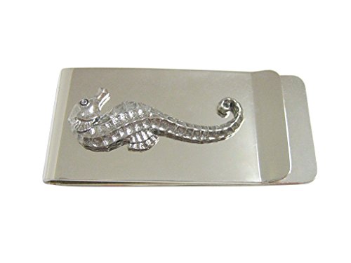 Kiola Designs Silver Toned Textured Sea Horse Money Clip