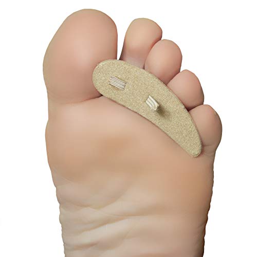 Steins Hammer Toe Crest Cushion and Buttress Pad Reduces Pressure from Calluses and Hammer Toes Large Left Beige 3 Count (Pack of 1)