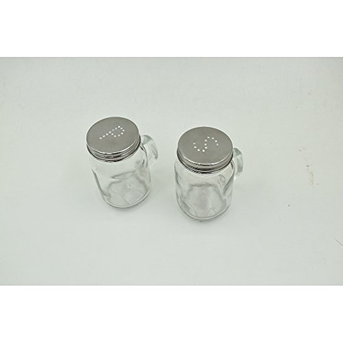 Conjunto Saleiro e Pimenteiro com Alca Fackelmann Transparente/Prata