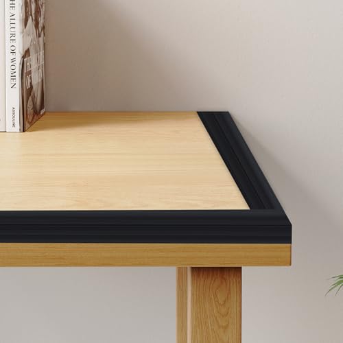 Gaahing Peel and Stick Wall Edge Protector, Inside & Outside Corner Guards, Self-Adhesive Molding Trim for Table, Door Frame (Black, 9.8ft x 1.6in)