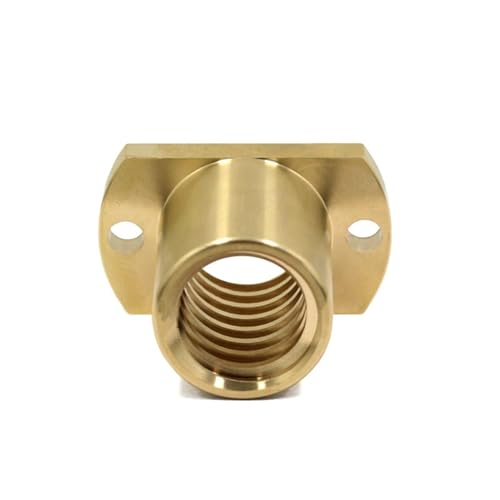 Threaded Backlash Trapezoid Thread Brass Screw Nut T10 T12 T14 T16 T18 T20 T22 T24 T25 T28 T40 Lead Screw Flange Brass Nut Right Left Thread Screw trapezoidal (Color : Right Thread, Size : T16 Pitch