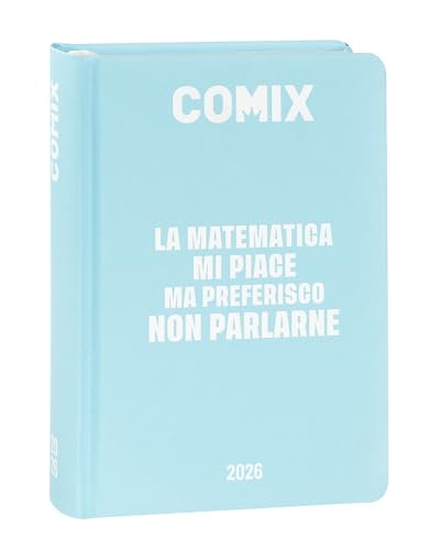 COMIX - Diario Mini Giornaliero 16 Mesi, Diario Scuola 2025-2026, con Copertina Rigida, Ideale per la Scuola Media e Superiore, 11x15.3h cm, Azzurro