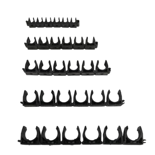 MEXEWORD 1 Abrazadera de Tubo de 4, 6, 8, 10 y 12 mm, Soporte for Tubo de Agua, Conector de Manguera Blanda, Accesorios de Abrazadera, Clip.(Negro,8mm)