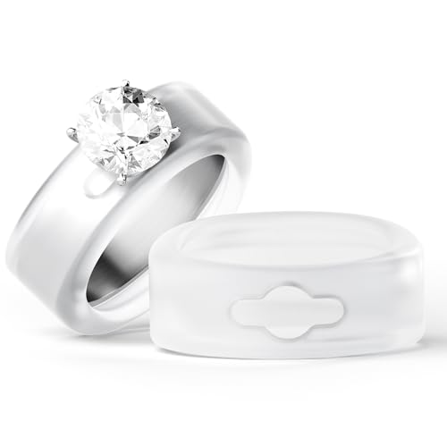 Omilly Silicone Wedding Ring Protector for Gym & Working Out - Ring Band Guards for Men & Women - 3-12mm Width, 2 Sizes, 6-Pack - Non-Slip, Comfort Fit - Main Image