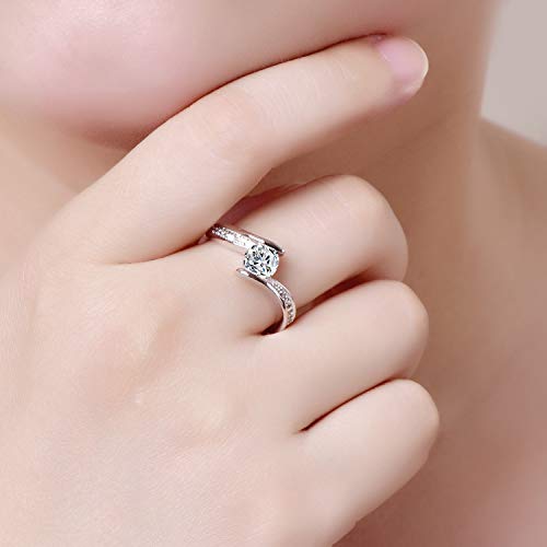 925 Sterling Silver Plated Cubic Zirconia Bypass Band Wedding Ring for Women2