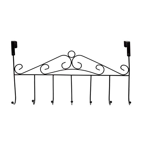 Over Door Hooks,Coat Hooks Rackï¼ŒUlifestar Kitchen Cabinet Drawer 7 Metal Hooks for Hanging Clothes Bath Towel Handbag Coat Hat Clothing Hanger Space Saving Storage & Organizer(Black)