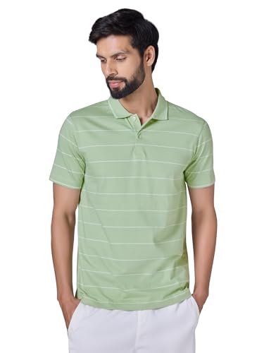 Image of XYXX Iinea Men's Stripe Cotton T-Shirt | Polo Collor Tshirts | Half Sleeves | Stripe-Slim Fit