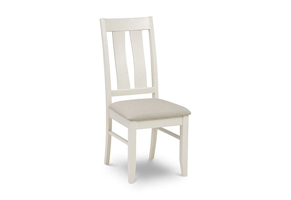 Julian Bowen Pembroke Set of 2 Dining Chairs - Ivory Cream Oak - New