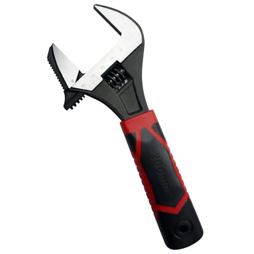 Xemnys Clé à molette réglable 200 mm avec ouverture de mâchoire large de 50 mm, clé de lavabo...