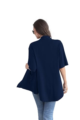 Image of ADANIKI Women 2026 Summer Lightweight Cardigan, Short Sleeve Open Front Casual Trendy Womens Kimono Cover Up with Pocket