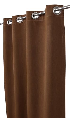 Sweet Summer Living Outdoor/Indoor Sunbrella Curtain 84 inch x 50 inch Water Resistant/Weather Resistant with 8 Stainless Steel Grommets Canvas Teak, Copper