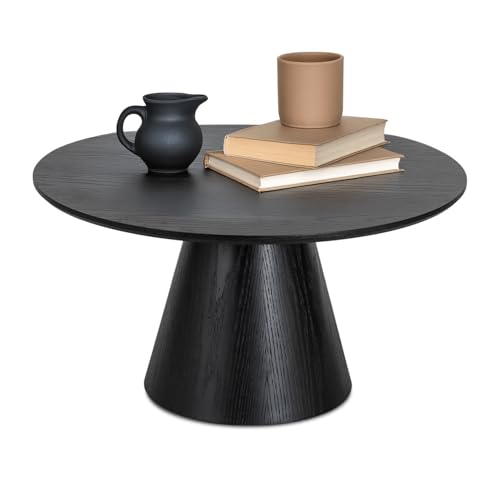 MEBEL ELITE Couchtisch Rund 80 cm x 45,5 cm - Modern Wohnzimmertisch Schwarz - Sofatisch Rund für Wohnzimmer und Büro - Runder Tisch - Pflegeleicht und langlebig