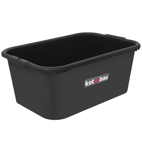 KOTARBAU® Bac à mortier rectangulaire en plastique - 40 l - Noir - 50 x 30 x 25 cm