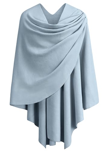 Image of PULI Womens Cross Front Poncho Shawl Wrap Elegant Wedding Formal Gift