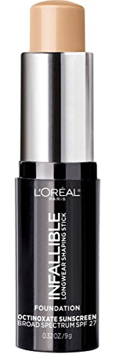 L'Oreal Paris Makeup Infallible Longwear Foundation Shaping Stick, Up to 24hr Wear, Medium