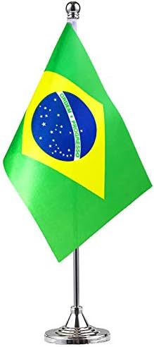GentleGirl Brazil Flag Brazilian Flag Table Flag,Desk Flag,Office Flag,International World Country Flags Banners,Festival Events Celebration,Office Decoration,Desk,Home Decoration