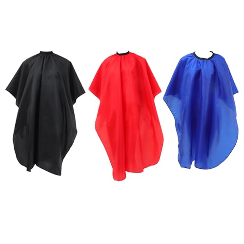 VICASKY set 3 piezas capas de barbería para adultos, con cierres a presión, colores rojo, azul y negro para uso profesional y doméstico miniatura 1