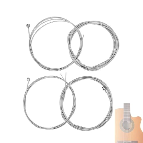 Bassgitarren Saiten Set, 4-Saiten Nickel Bassgitarrensaiten für Anfänger und Profis, Satz von bass Saiten 1 mm 1,4 mm 2 mm 2,5 mm für Akustische Bass Saiten, E-Bass-Saite