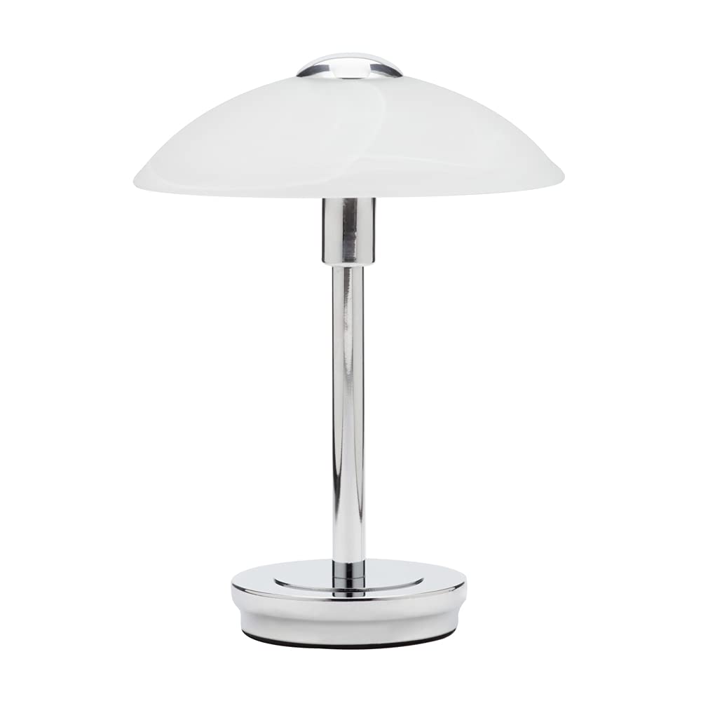 Litecraft Polished Chrome Touch Sensitive Table Lamp With Alabaster Glass Shade - (Single, )