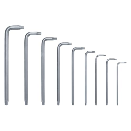 Image of Bosch 9-Piece Torx Key Set Comes with Ergonomic Handle, Durable Chrome Vanadium Steel, Rust-Protected with Matte Chrome-Plated Coating, Sizes T10 to T50