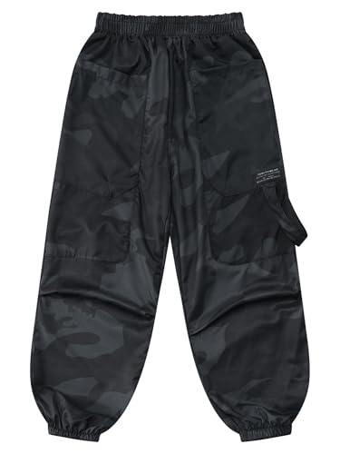 Boy's Camouflage Cargo Joggers Pants Teens Lightweight Hiking Pants for Sports Outdoor with Pockets 5-16Y3